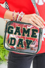 Sac transparent GAME DAY vert foncé à sangle géométrique réglable