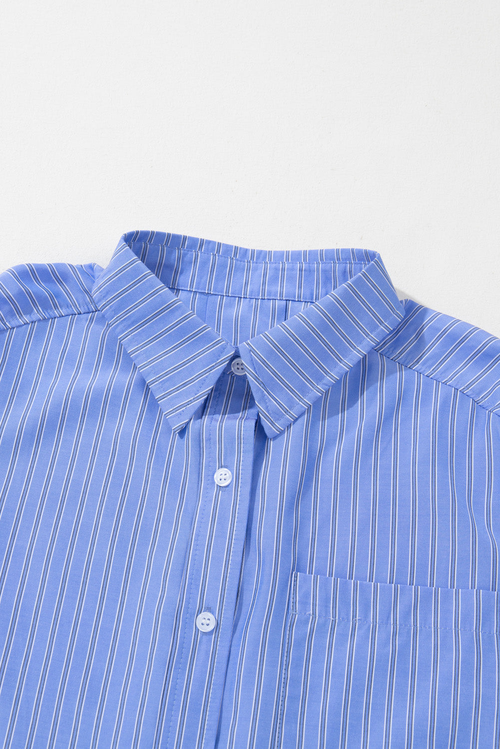 Blue Stripe Button Up Shirt casual oversize