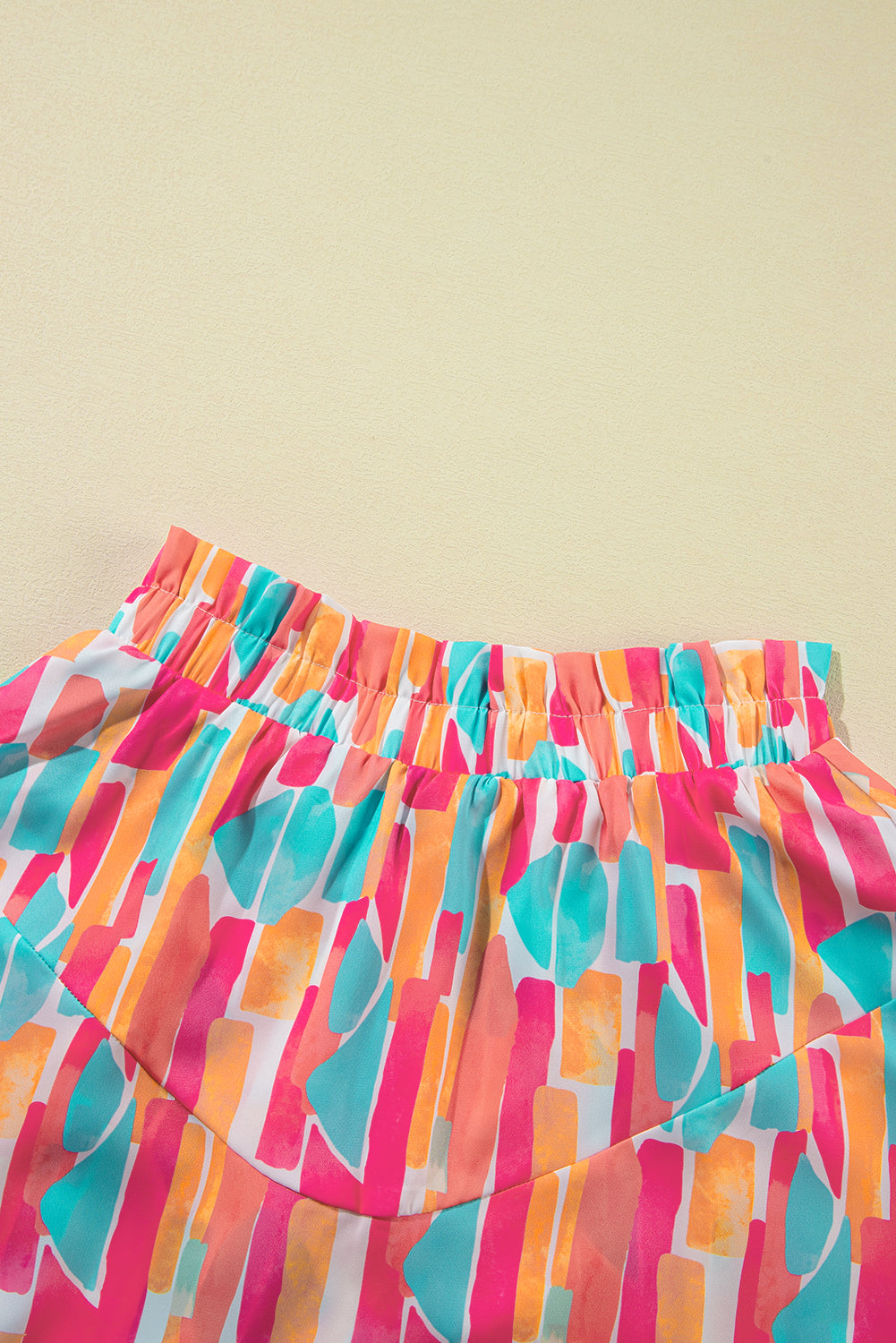 Rose Abstract Stampa A-Line Shorts arruffato