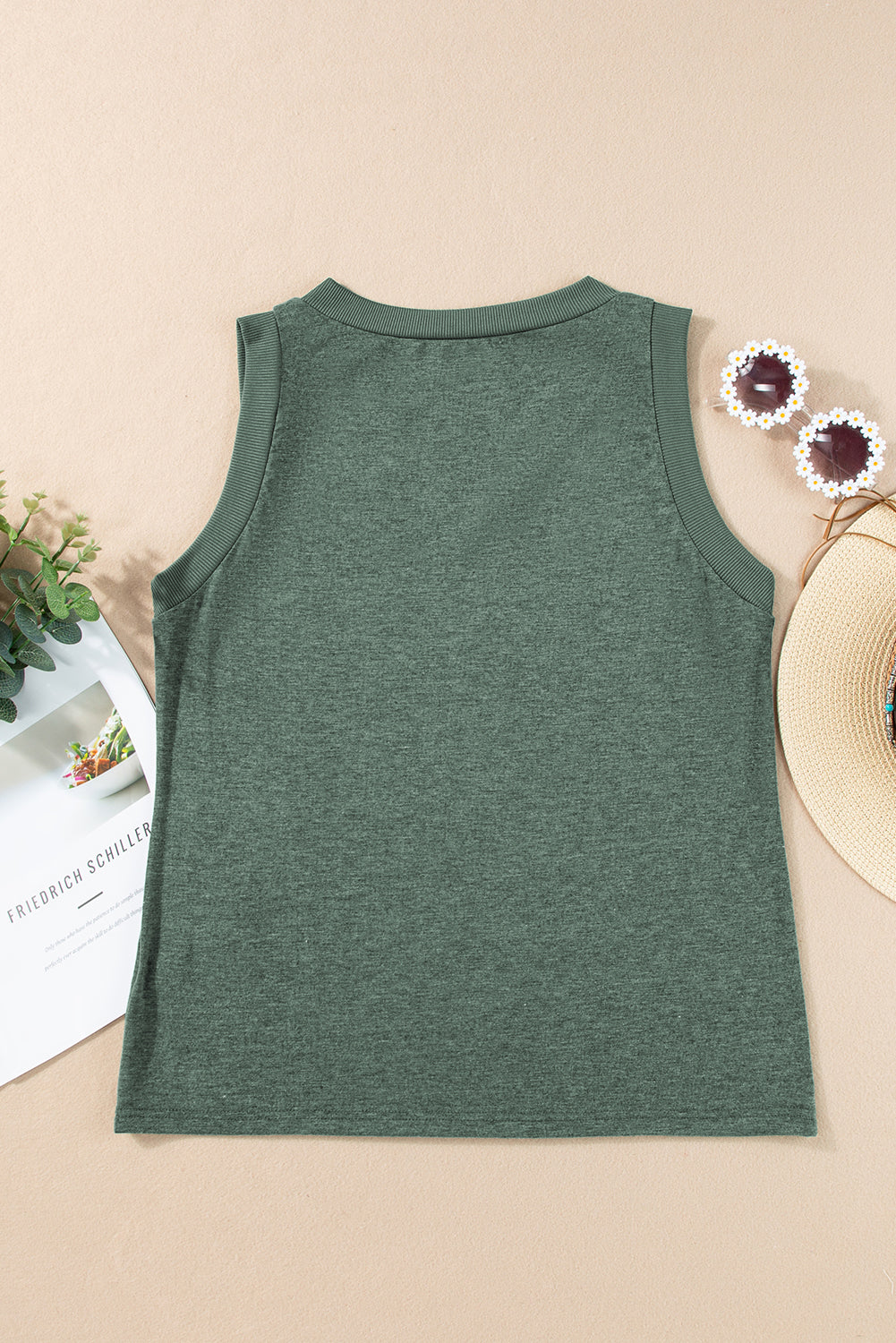 Débardeur côtelé vert brume *-A WOMAN WE LOVE