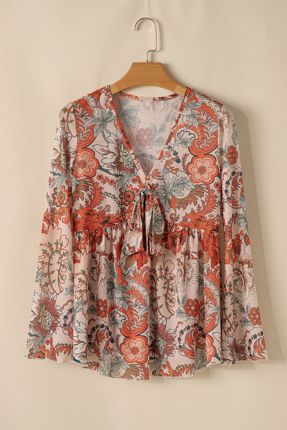 Chemisier orange à imprimé floral et col en V *-A WOMAN WE LOVE