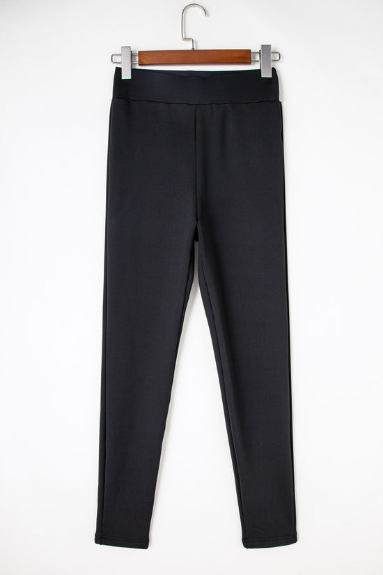 Black Fleece Lined Winter High Waist Leggings