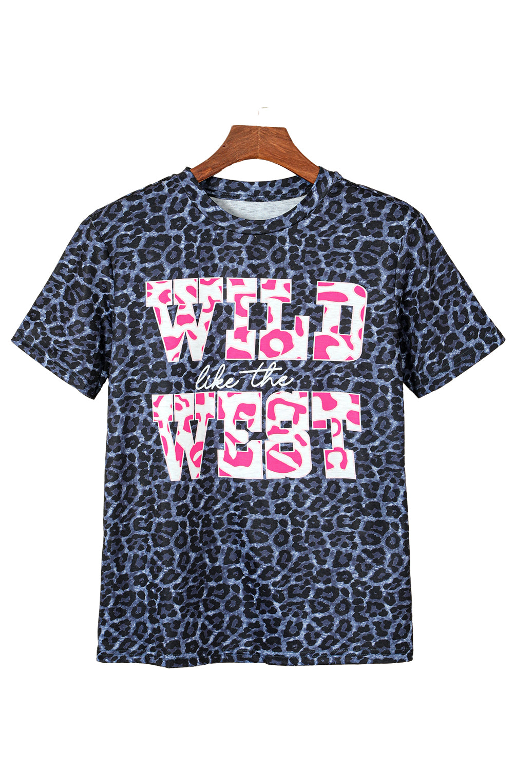 Black Wild Like the West Leopard Tee