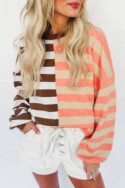 Brown stripe and color blocks *