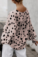 Blouse rose surdimensionnée à manches bouffantes et poignets à volants-A WOMAN WE LOVE