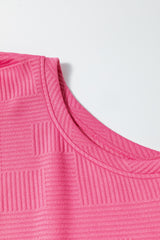 Tenue ample 2 pièces texturée ultra ample rose fraise