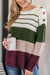 Striking and buttoned Sweater Pull Green Color Block