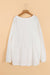 White Baggy Drop Shoulder Sweatshirt with Solid Color Patchwork