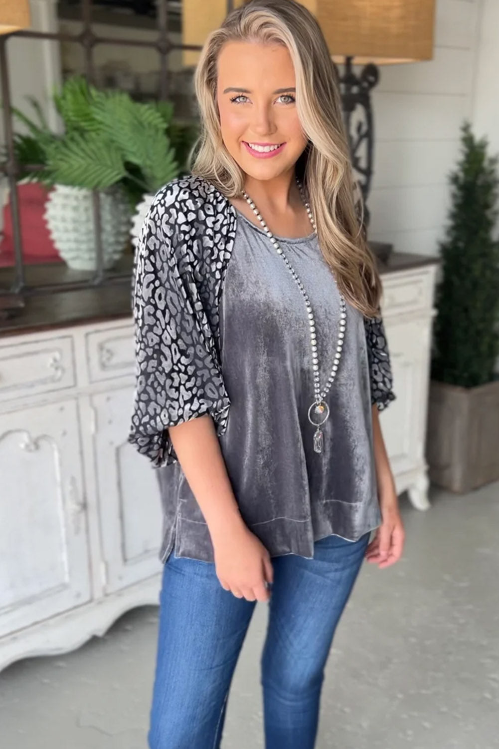 Blouse en velours à manches -A WOMAN WE LOVE