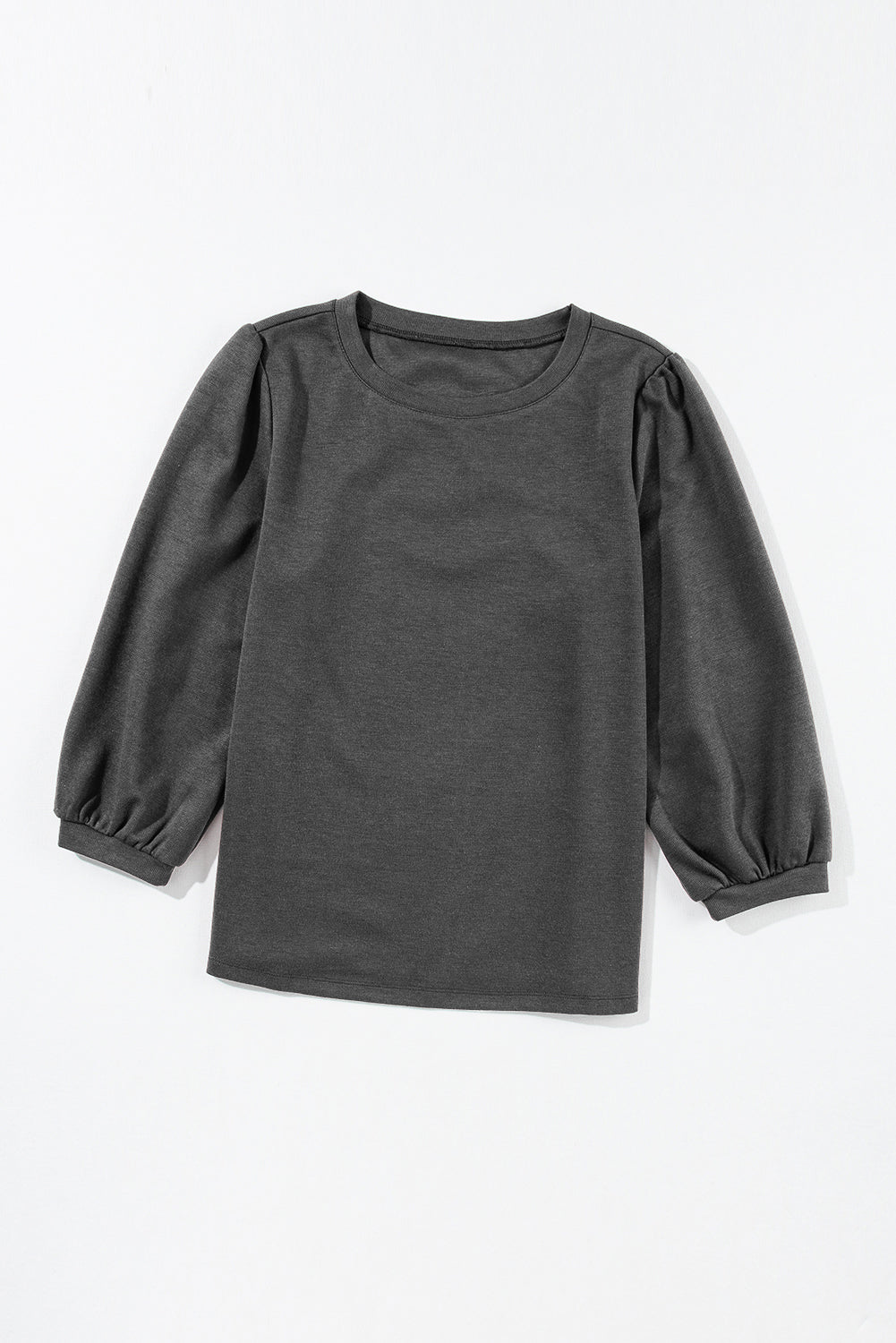 Couleur un colocalité au gris moyen 3/4 Blouse de cou rond