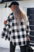 Black Plaid Jacket with Textured Flap Pocket