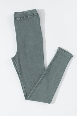 Legging côtelé gris foncé à délavage vintage