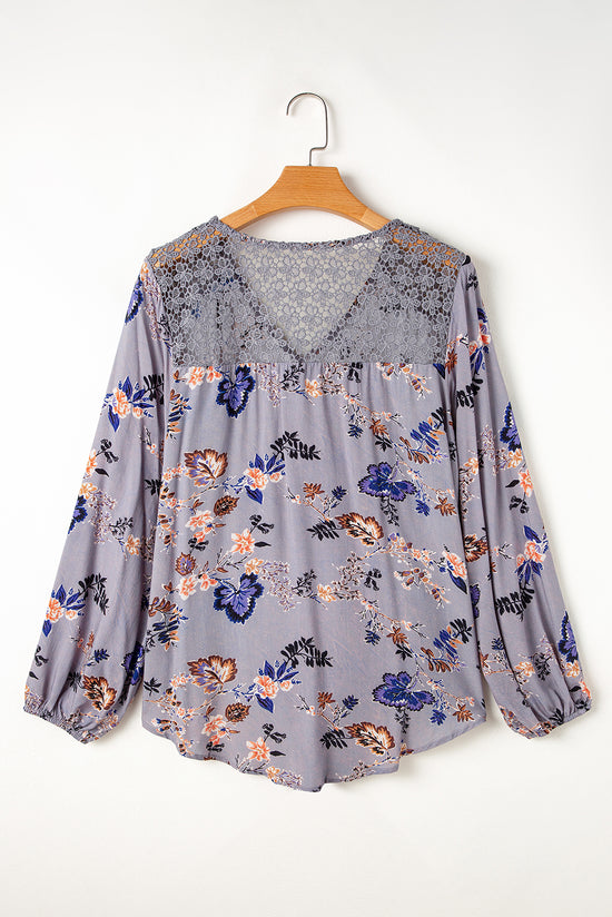 BLUSA AZUL SKEL EN V * COLLAR