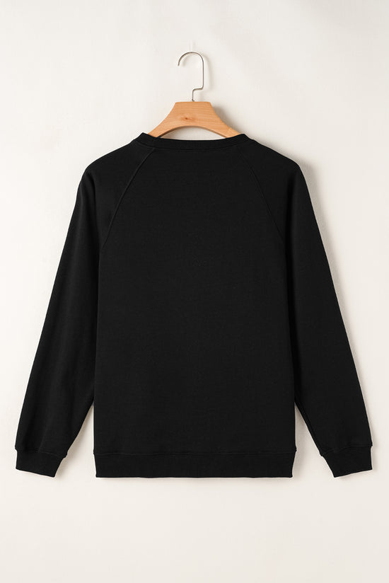 Black Sweatshirt with Color Block Arc-en-Ciel stripes