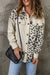 Apricot leopard print corduroy jacket with pockets