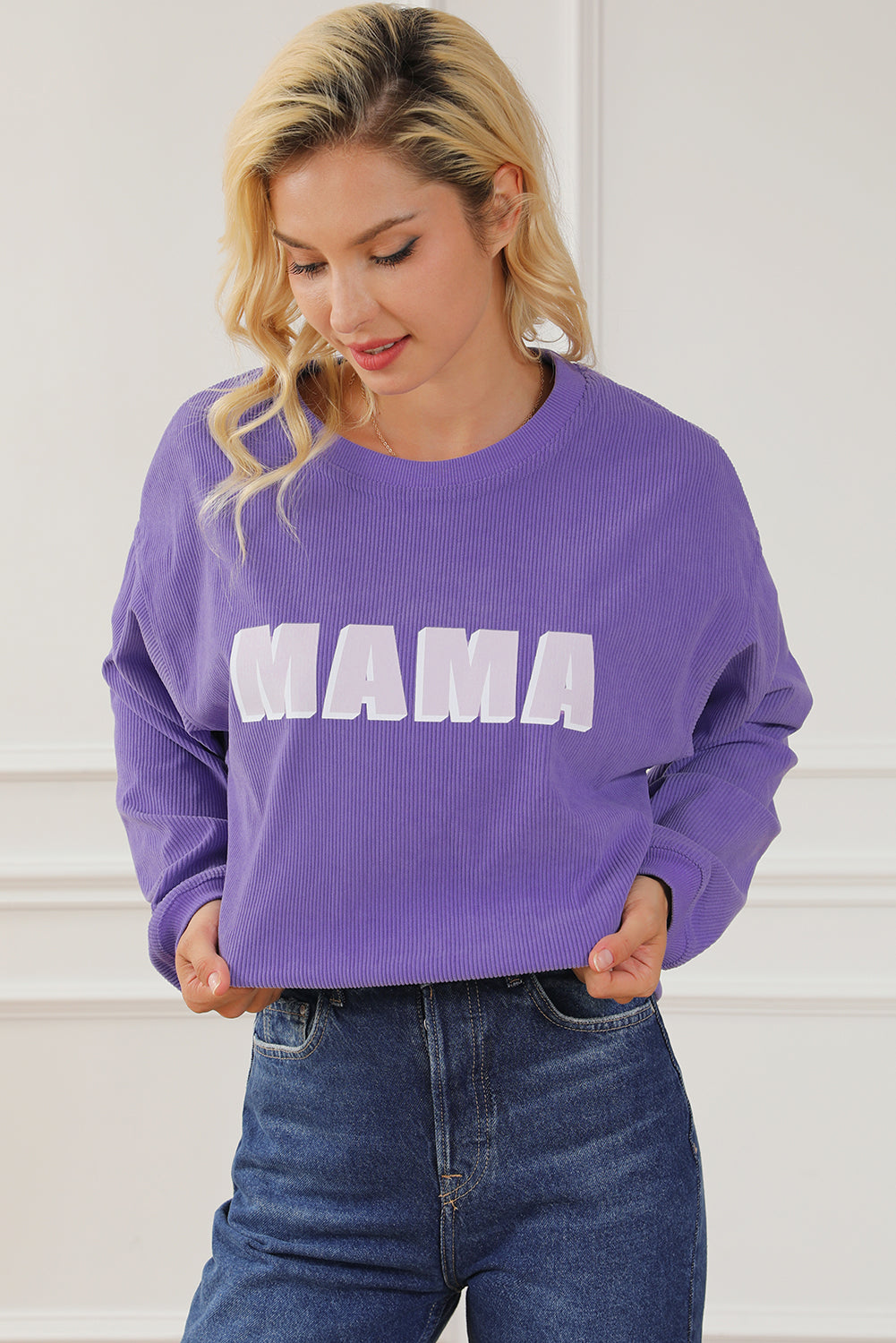 Purple Mama Reste Equipaggio Pullover Neck Pullover