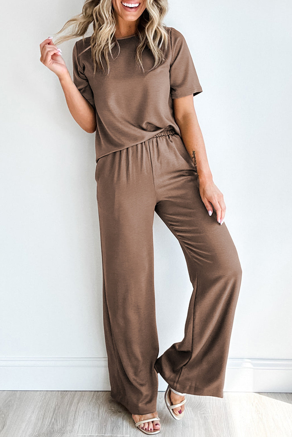 Ensemble 2 pièces t-shirt et pantalon à jambes larges *-A WOMAN WE LOVE