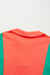 Grapefruit Orange Color Block V-Neck Loose Top