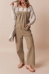 Gris Morn - Loose Corduroy Overalls with Solid Pockets
