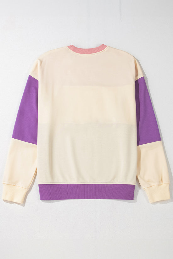 Patchwork drooping shoulder sweatshirt *