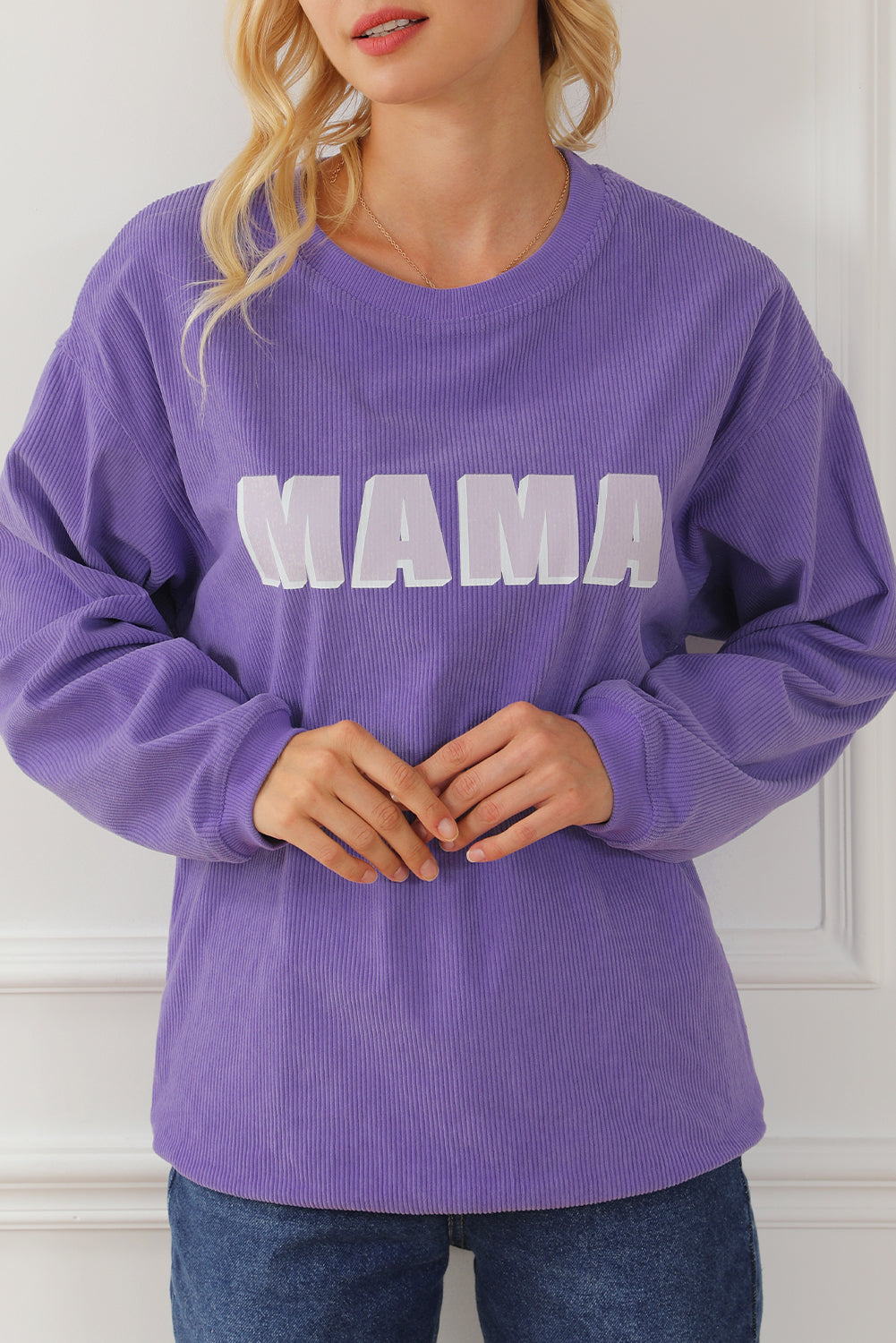 Purple Mama Reste Equipaggio Pullover Neck Pullover