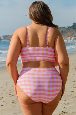 Ensemble de bikini grande taille rose *