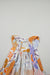 Long floral bohemian dress bare back with orange sleeveless laces