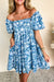 Short dress blue babydoll with flowers *