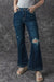 Jeans con gran cantidad desgarrada alta y azul Sarcelle Blue Bell real