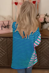 Camiseta y bloque de color de mosaico de rayas azules