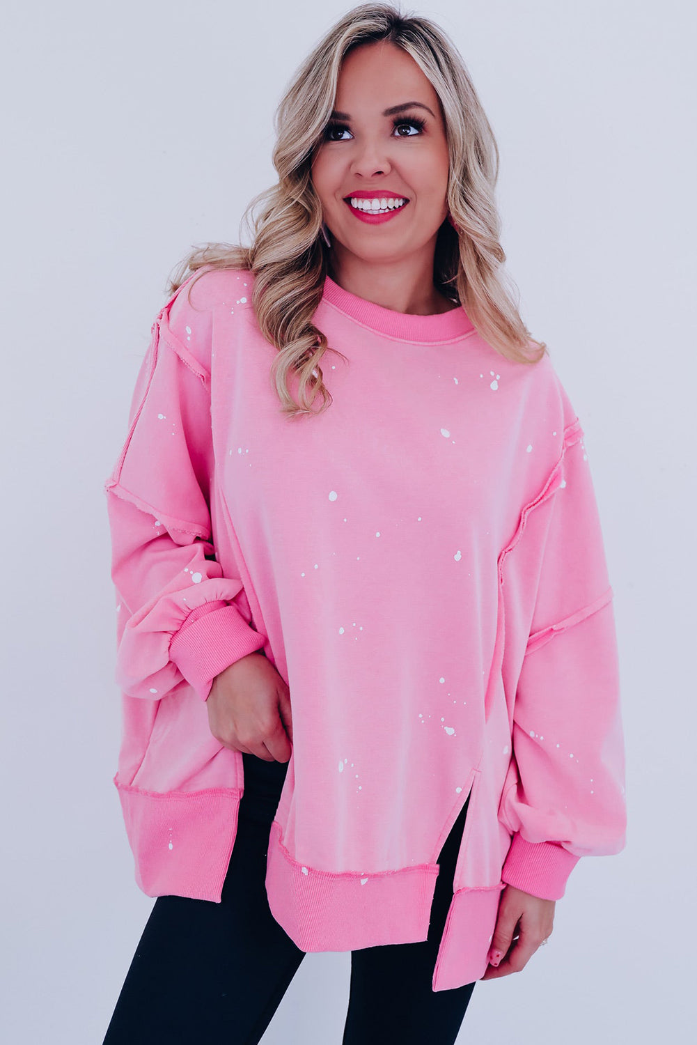 Bonbon Splash Spots Exposed Seam Gumgy Sweatshirt