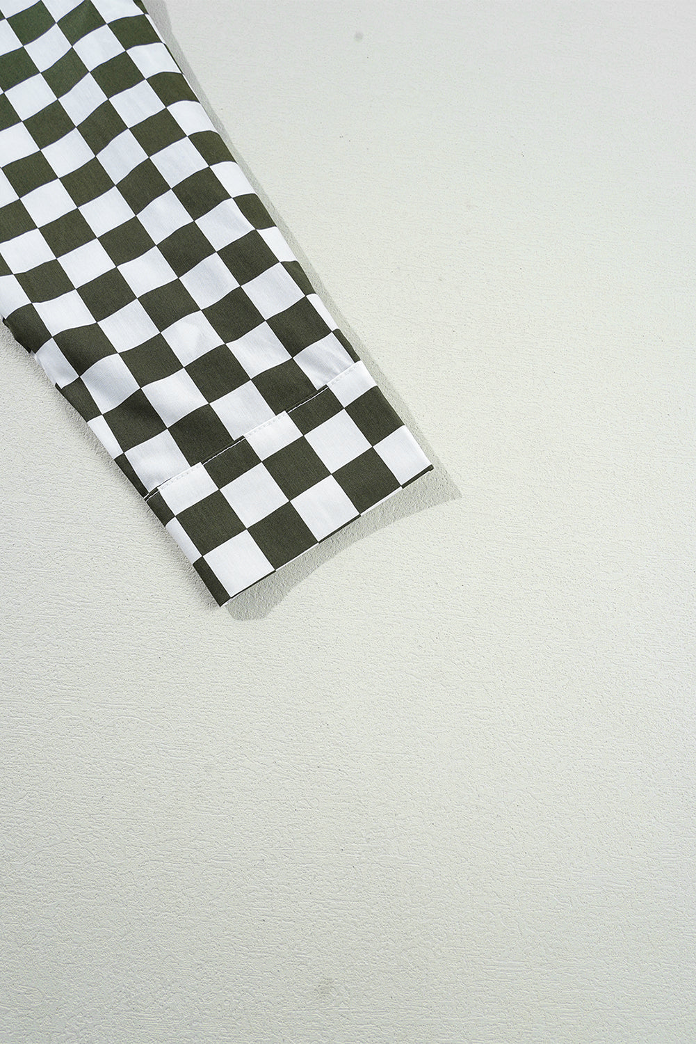Chemise décontractée ample imprimée à damier à épaules tombantes verte-A WOMAN WE LOVE