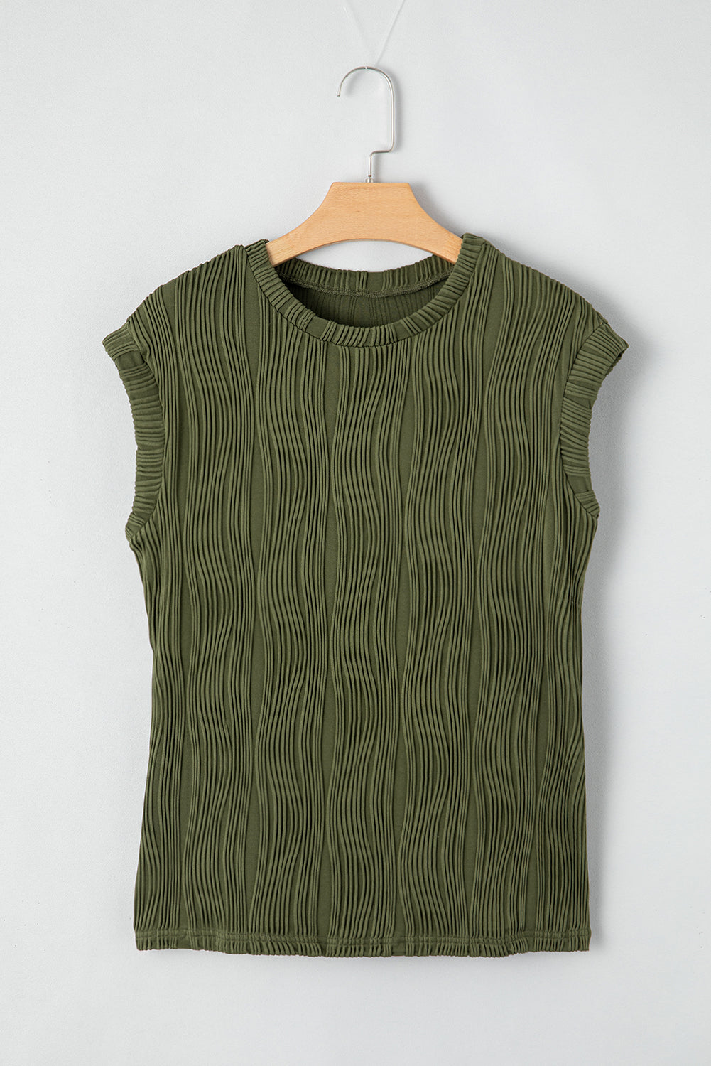 Jungle Green Wavy Texture Tap Manga Top