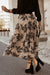 Long waist skirt embroidered with apricot floral leaves *