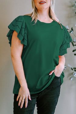 High green with large floating sleeves