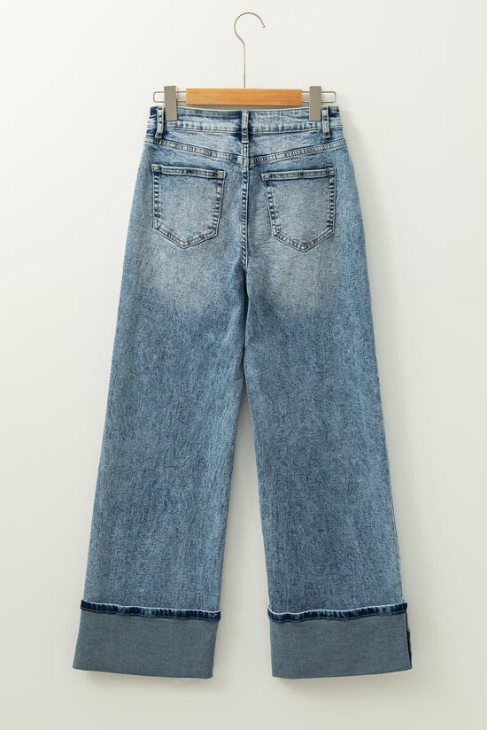 Myosotis - high -waisted jeans with zipped fly and medium deputy button