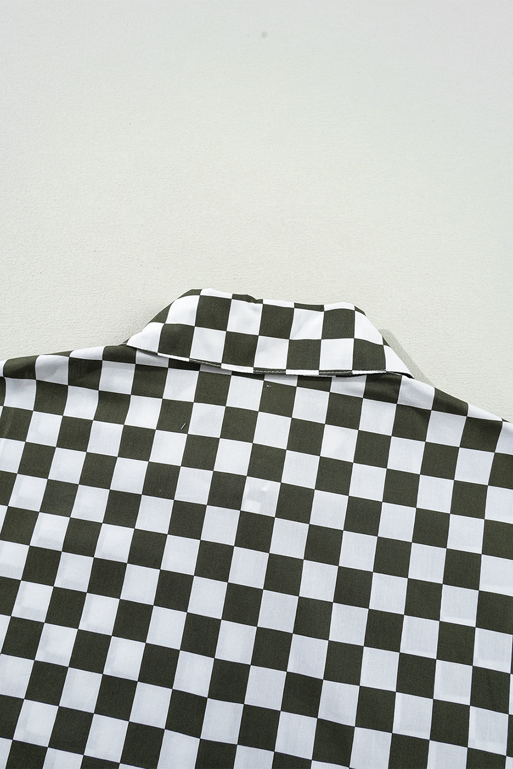 Chemise décontractée ample imprimée à damier à épaules tombantes verte-A WOMAN WE LOVE