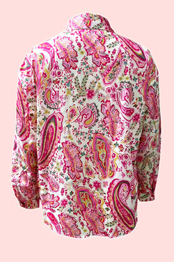 Related shirt with pink floral cashmere print