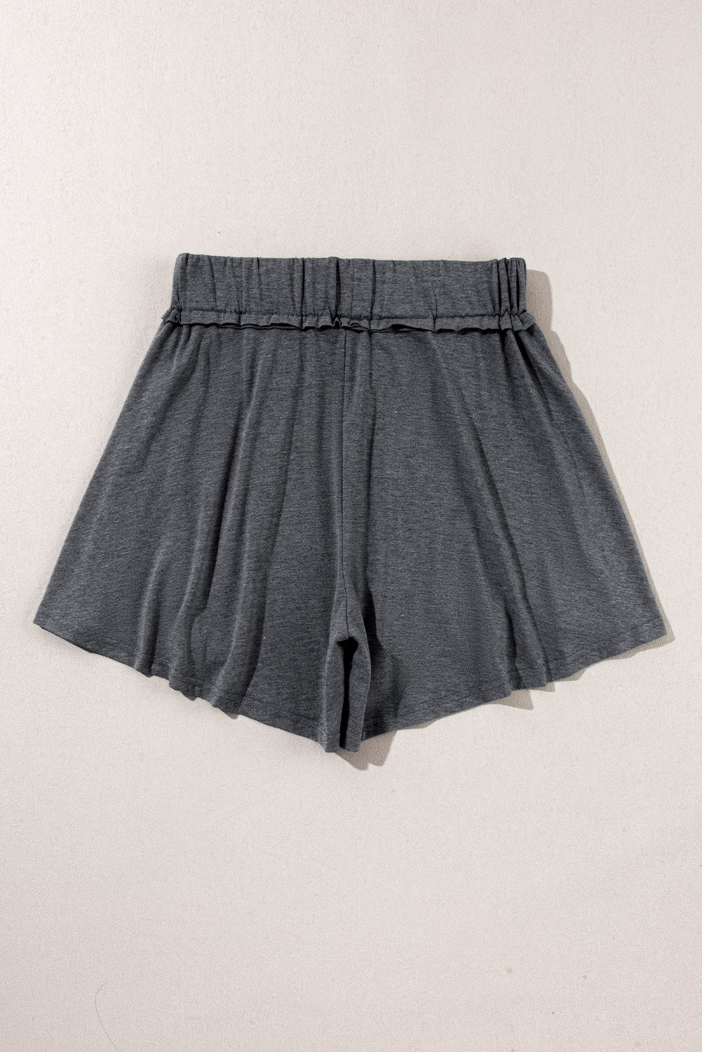 Short jupe-culotte gris à taille élastique