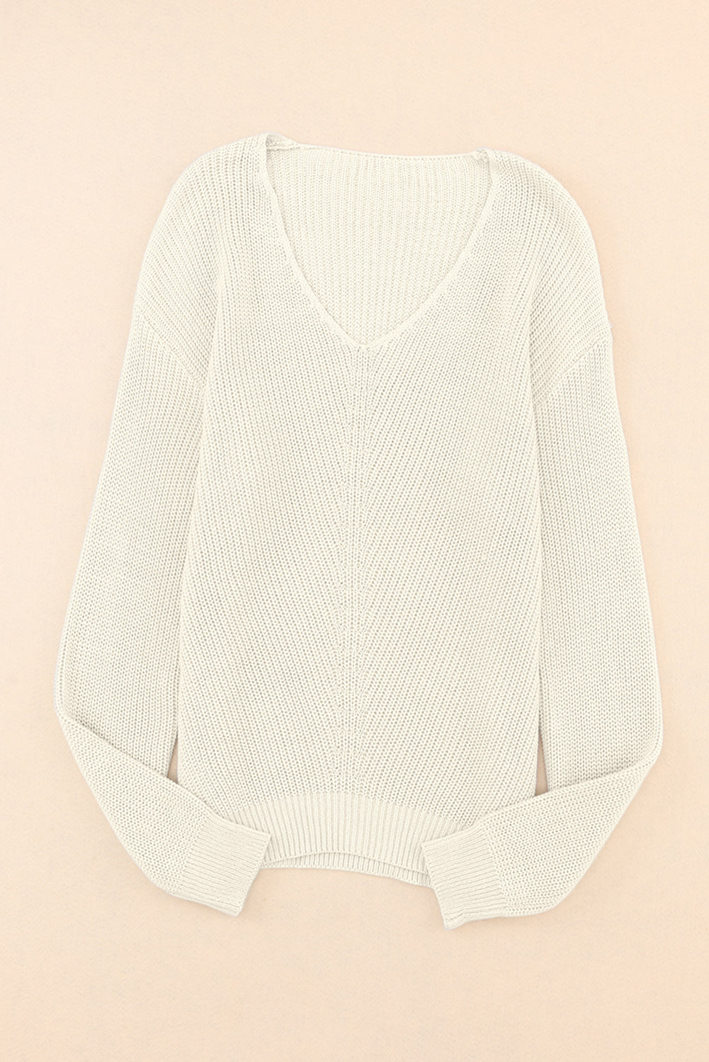 Pull à cou de cou à coute vers beige