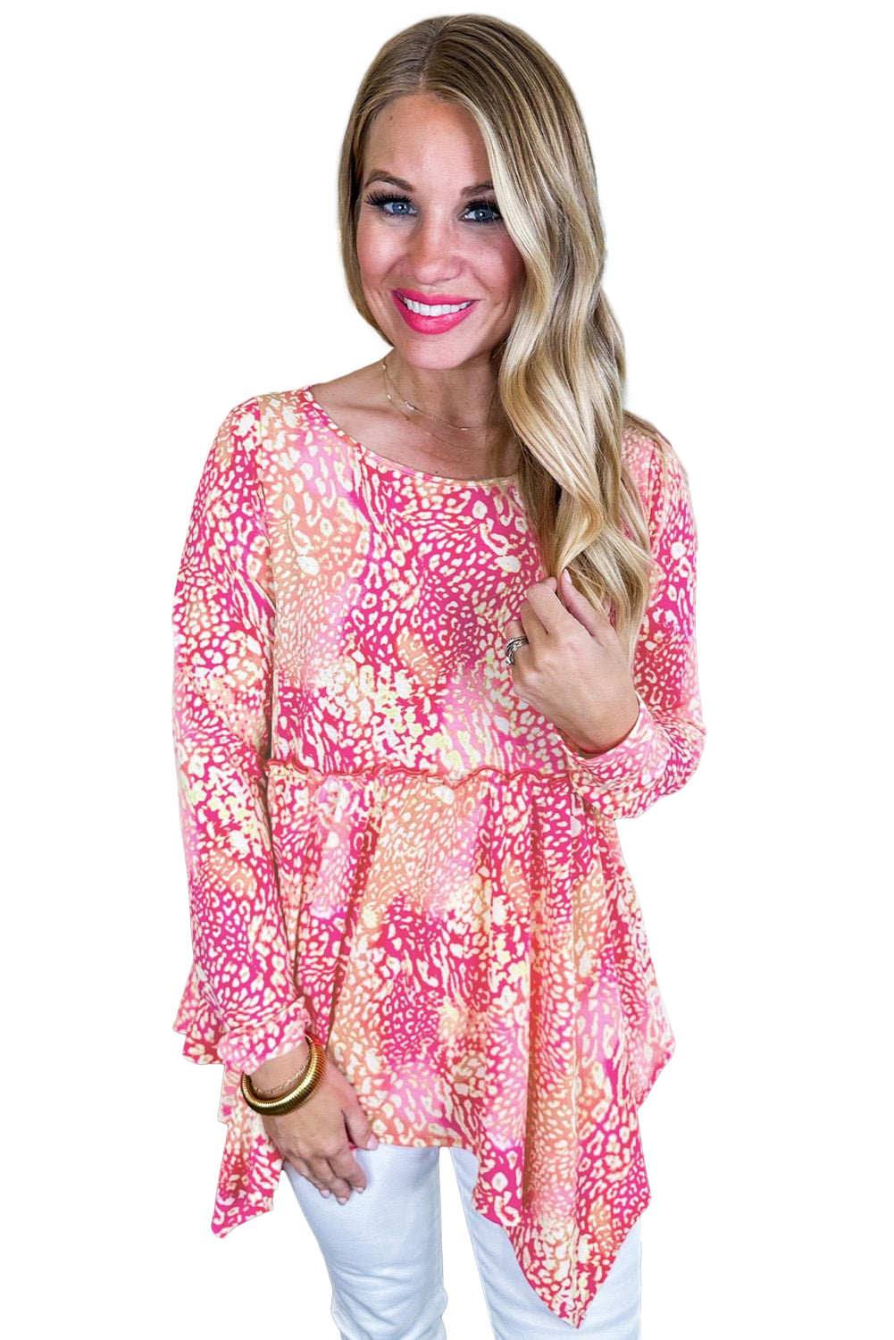 Pink - High Classic tunic with leopard print and tissue color *