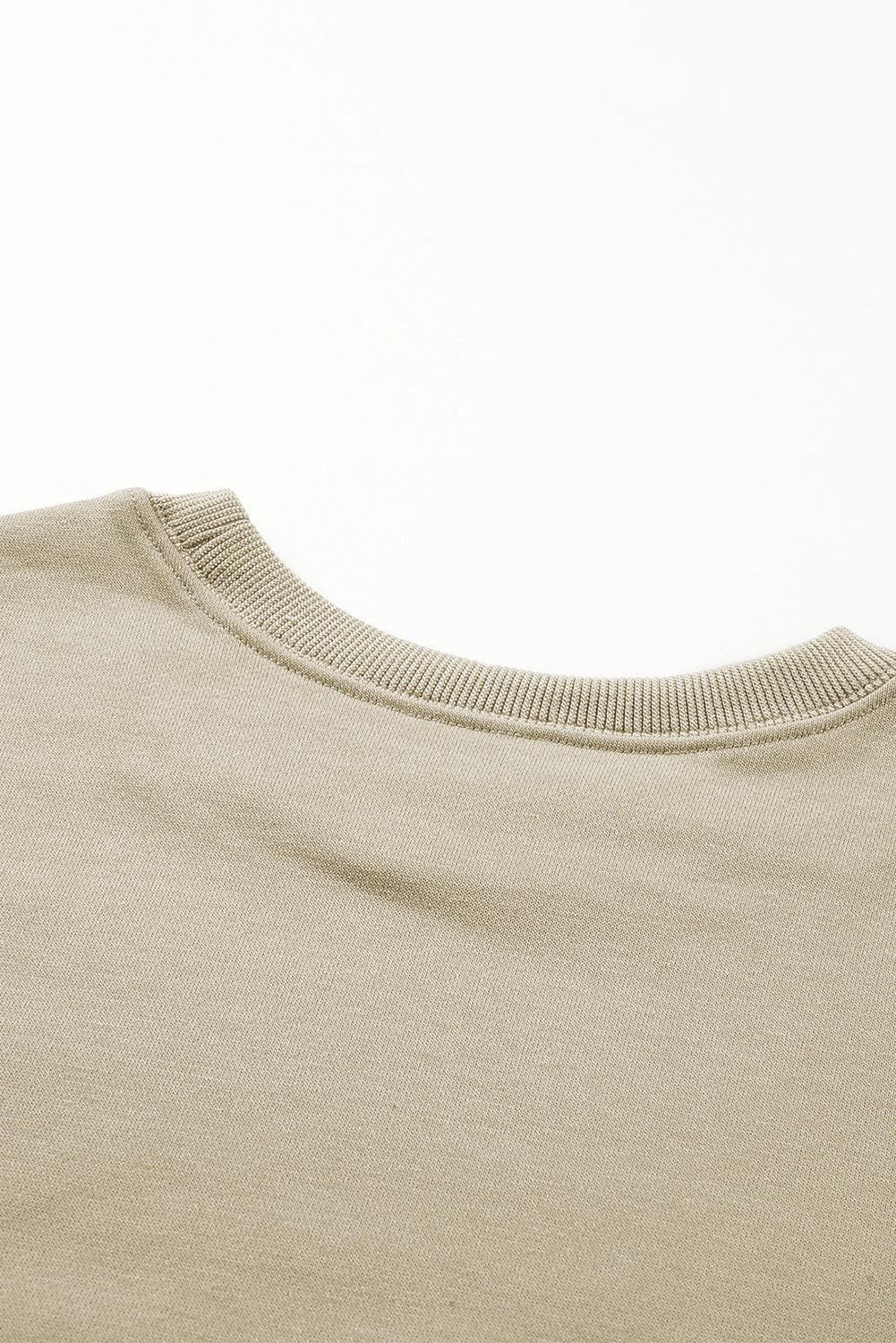 Plain khaki crew neck sweatshirt