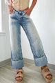 Myosotis - high -waisted jeans with zipped fly and medium deputy button