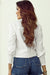 Elegant white shirt with frowned sleeves and floral embroidery