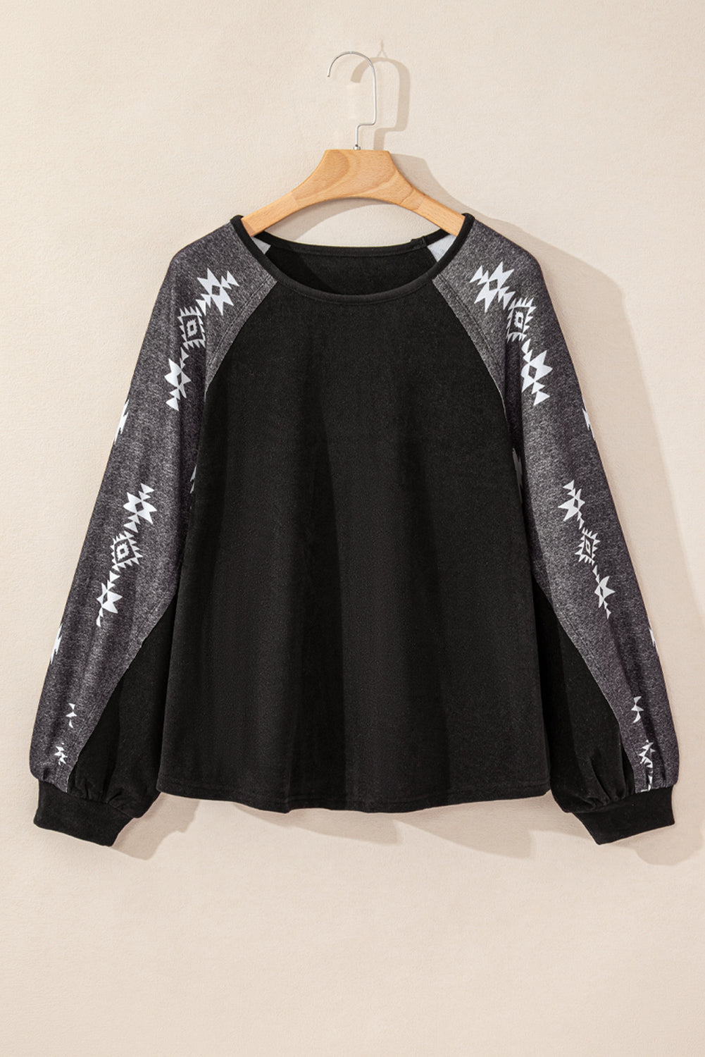 Top a manica lunghe con stampa western black western