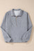 Grey textured half zip neck sweatshirt in solid color