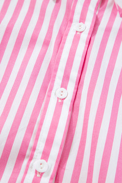 Oversize shirt with pink stripes *