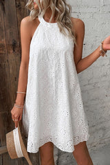 Vestido blanco sin mangas *