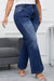 Plus Size Dark Blue Washed Flare Jeans