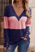 Long sleeve top and v * collar